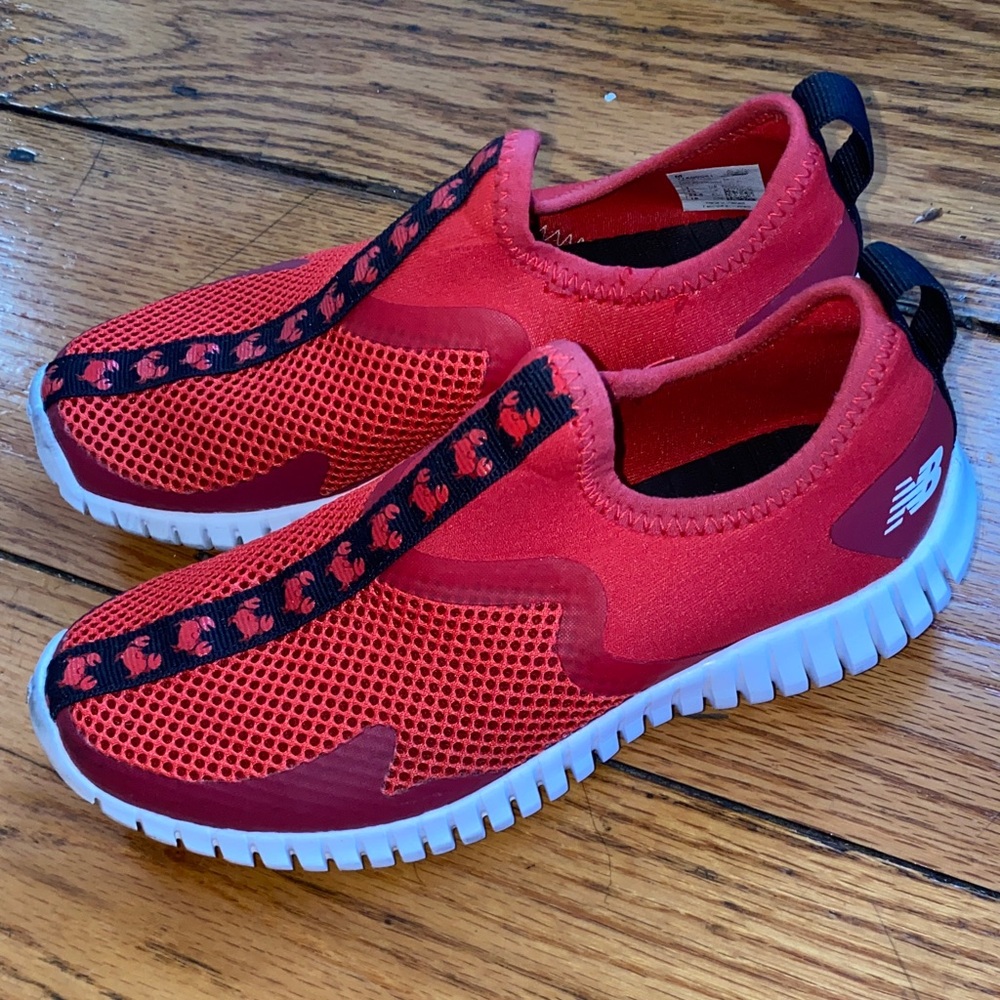 New Balance Kids Red and Black Slip-On Sneakers